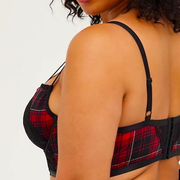 Torrid Sexy Red Plaid Lace Bralette! Sizes 2X-4X! NWT! - Picture 4 of 6
